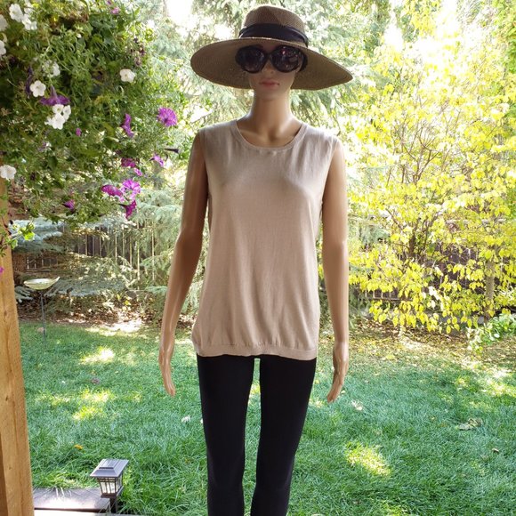 FACONNABLE, Silk/cashmere sleeveless beige colour vest - Picture 5 of 13